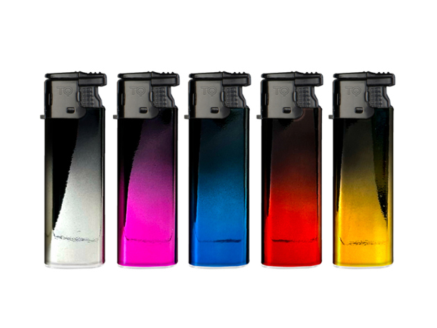 Sturmfeuerzeuge "Metallic" Turbo, 5-fach sortiert, 25er Display