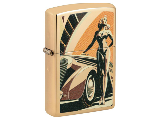 Zippo Feuerzeug -  Vintage Car and Woman Design