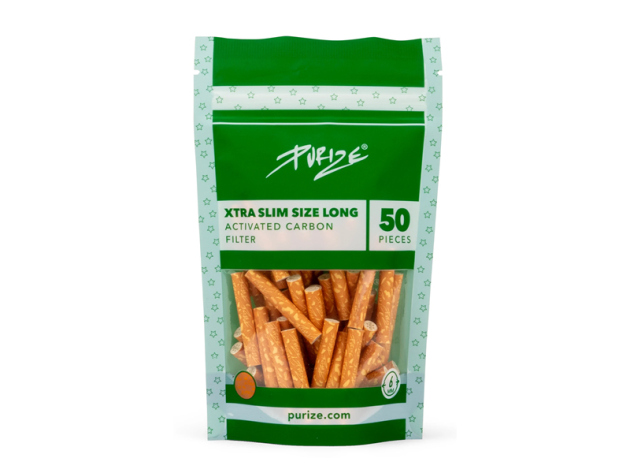 PURIZE, 50er Pack., Xtra Slim Size long Spy, 6 mm, Aktivkohlefilter