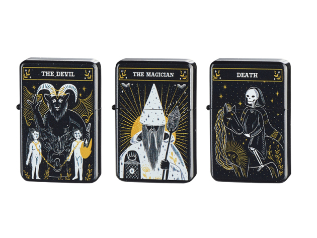 Zigarrenfeuerzeuge "Tarot card reading", Jet-Flame, 3-fach sortiert, 12er Display