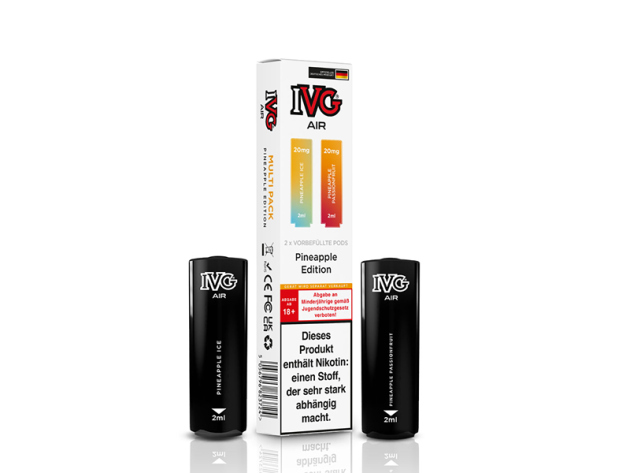 IVG AIR - Prefilled Pod - Pineapple Edition - Pineapple Ice (Ananas, Eis) & Pineapple Passionfruit (Ananas, Passionsfrucht) - 20mg - 2er Set