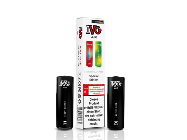 IVG AIR - Prefilled Pod - Special Edition - Fizzy Cherry (Sprudel, Kirsche) & Lemon Lime (Zitrone, Limette) - 20mg - 2er Set