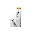 Glasbong Fuß und Mündung gelb; Höhe 30 cm; Ø 4,0 cm; Schliff 18,8