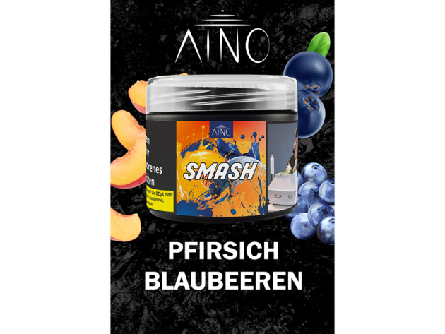 Aino Tobacco - SMASH (Pfirsich, Blaubeeren) - 200g