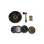 Raucher-Set "Leaf" Grinder+Pipe+Ascher+Siebe - schwarz-bunt