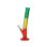 Glasbong "Rasta Zylinder Bent" transp; Höhe 35 cm; Ø 4 cm