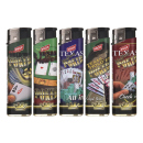 Elektrofeuerzeuge "POKER", 5-fach sortiert, 50er Display