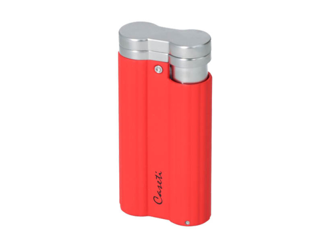Zigarrenfeuerzeug "Caseti" rot/matt, Jet-Flame, mit Bohrer