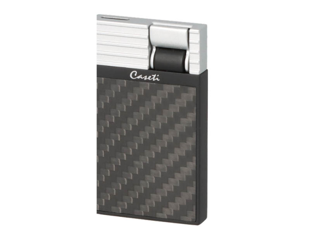 Zigarrenfeuerzeug "Caseti" schwarz/matt/Carbon, Flat-Flame