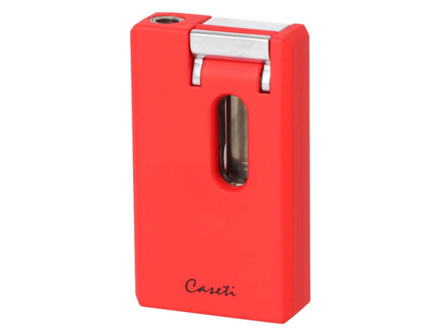 Zigarrenfeuerzeug "Caseti" rot/matt, Soft Jet-Flame, mit Abschn. Kerbschnitt u. Bohrer