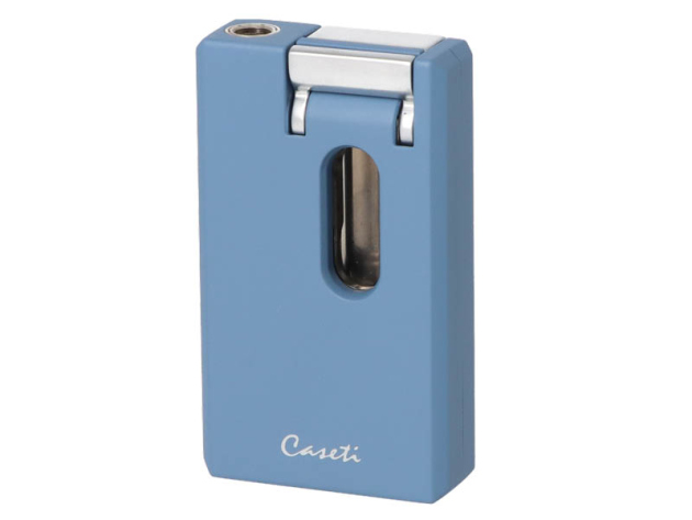 Zigarrenfeuerzeug "Caseti" steel blue/matt, Soft Jet-Flame, mit Abschn. Kerbschnitt u. Bohrer