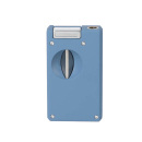 Zigarrenfeuerzeug "Caseti" steel blue/matt, Soft Jet-Flame, mit Abschn. Kerbschnitt u. Bohrer