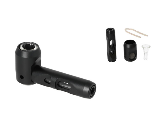 Handpfeife "Super Heroes" schwarz, mit Glaseinsatz, 10,5cm