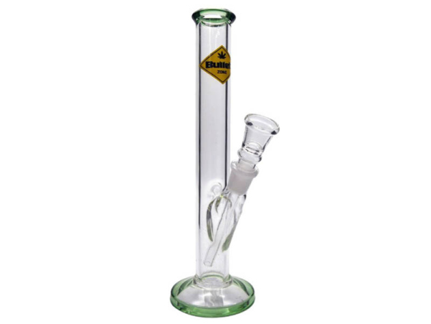 Glasbong "Lineon base" transp.-grün.; Höhe 23 cm; Ø 2,8 cm, Schliff 14,5