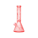 Glasbong "Ice neonrot" transp; Höhe 32 cm