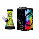 Glasbong "yellow flower" transp; Höhe 20 cm; Ø 4 cm; Schliff 18er