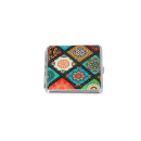 Zigarettenetuis "Floral" gelb/grün, für 20 Zig., mit Gummiband