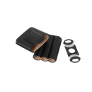 Zigarrenetui "Diamond" 3er, schwarz mit Noppen, mit Cutter Ring 62