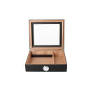 Humidor "Diamond schwarz" mit Hygrometer/Humidifier 26,4 x 22,8 x 8,3 cm