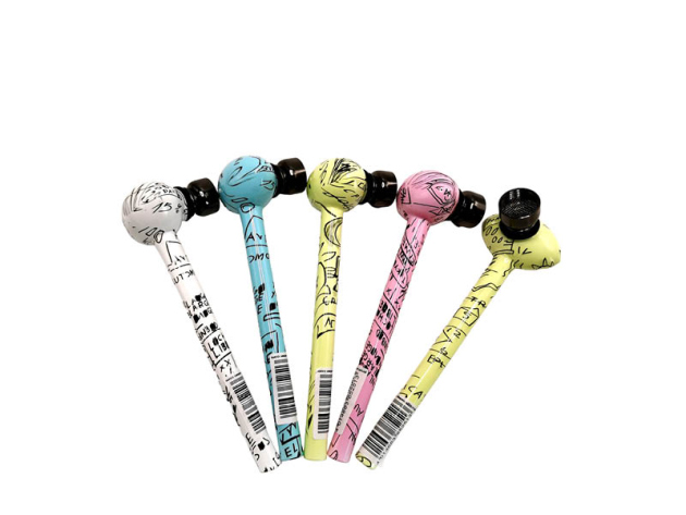 Handpfeife "Maths Designs", 7,3cm, 5-fach sortiert, 24er Display