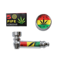 Handpfeifen-Set "Weed Leave", mit Pfeife, Grinder, Siebe, 6-fach sortiert