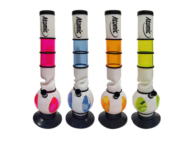 Acrylbong "Bubble" mit rubber Stand; Höhe 40 cm, einzeln