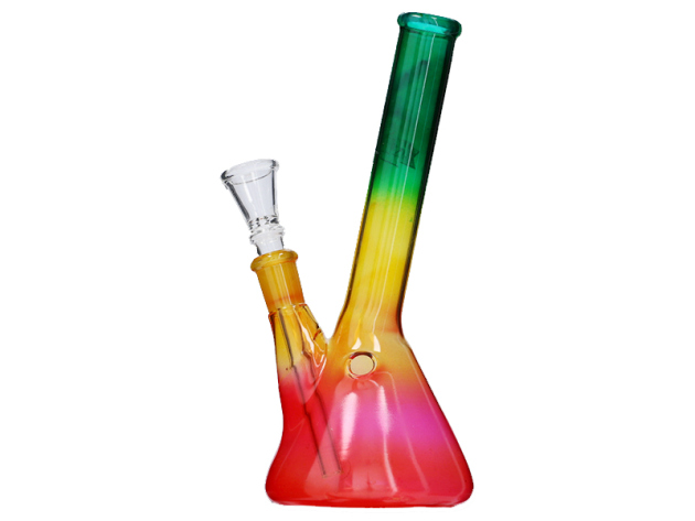 Glasbong "Indien" bunt; Höhe 20 cm; Ø 2,4 cm