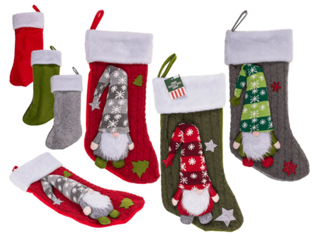 Jumbo-Kaminsocken, Wichtel, 3- fach sortiert, 49 x 25 cm: einzeln