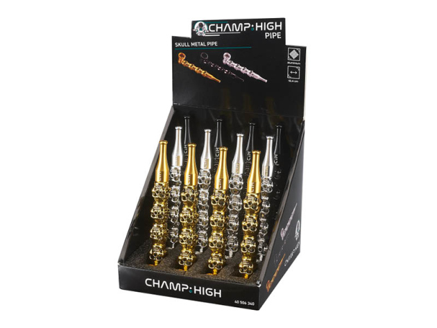 Handpfeife "Skull", 12,4 cm, 12er Display