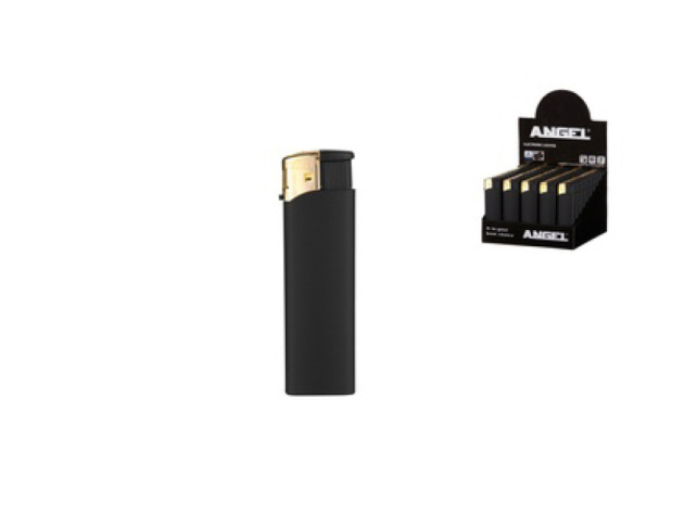 Elektrofeuerzeuge "Angel" Gummi schwarz-gold, 50er Display