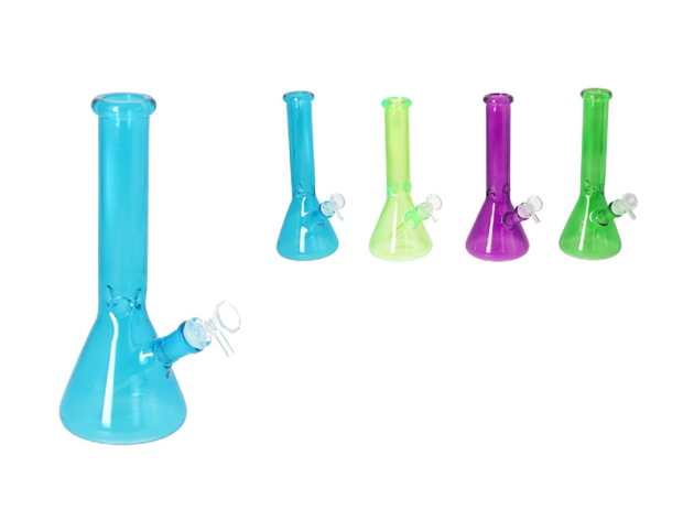 Glasbong "Polarlicht" Höhe 26 cm, Ø 4cm, Schliff 18, 4-fach sortiert, einzeln