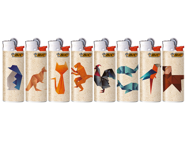 BIC Mini J25 Reibrad Feuerzeuge "Origami", 50er Display