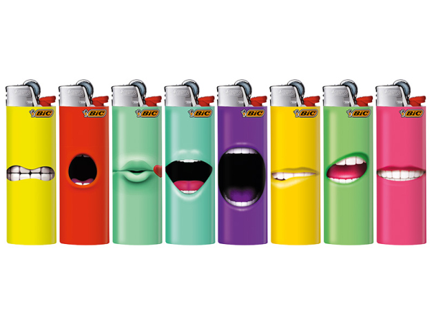 BIC Maxi J26 Reibrad Feuerzeuge "Mouth", 50er Display
