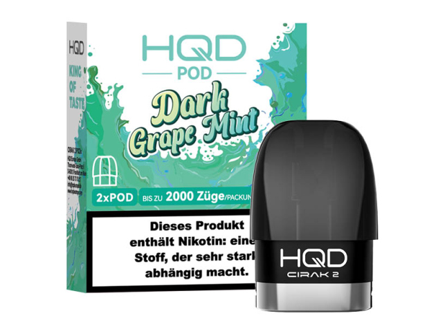 HQD Cirak 2 Pod - Dark Grape Mint (Dunkle Traube, Minze) - 18mg - 1000 Züge - 2er Set