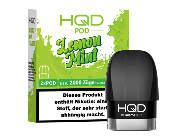 HQD Cirak 2 Pod - Lemon Mint (Zitrone, Minze) - 18mg - 1000 Züge - 2er Set