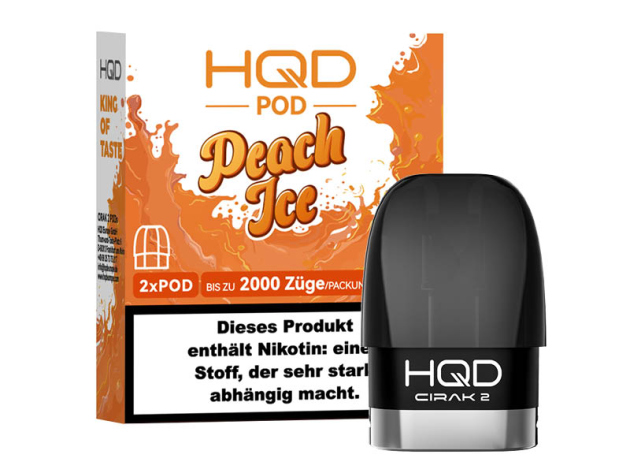 HQD Cirak 2 Pod - Peach Ice (Pfirsich, Eis) - 18mg - 1000 Züge - 2er Set