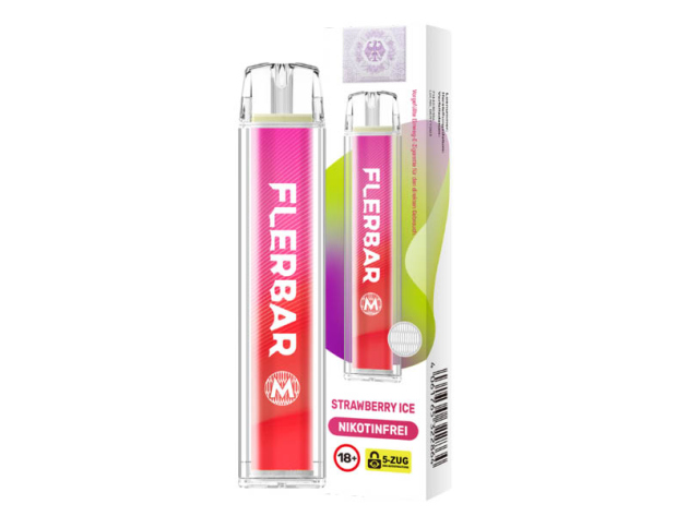 Flerbar M Zero - Strawberry Ice (Erdbeer Eis) - E-Shisha - 0mg - 600 Züge
