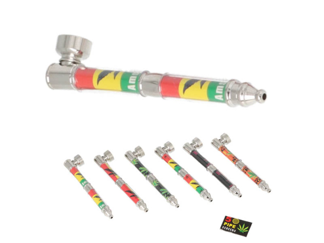 Handpfeife "Hanf", 12,5 cm, versch. Motive, mit Sieb