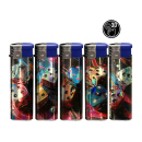 Elektrofeuerzeuge "Roll the Dice", 3D-Alu-Motiv, 5-fach sortiert, 50er Display