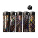 Elektrofeuerzeuge "Metalise", 3D-Alu-Motiv,...