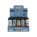 Sturmfeuerzeuge "Blue Jeans", 3D-Alu-Motiv, Turbo-Flame, 5-fach sortiert, 50er Display