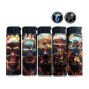 Sturmfeuerzeuge "Fired Skull", 3D-Alu-Motiv,...