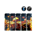 Sturmfeuerzeuge "Golden Dice", 3D-Alu-Motiv,...