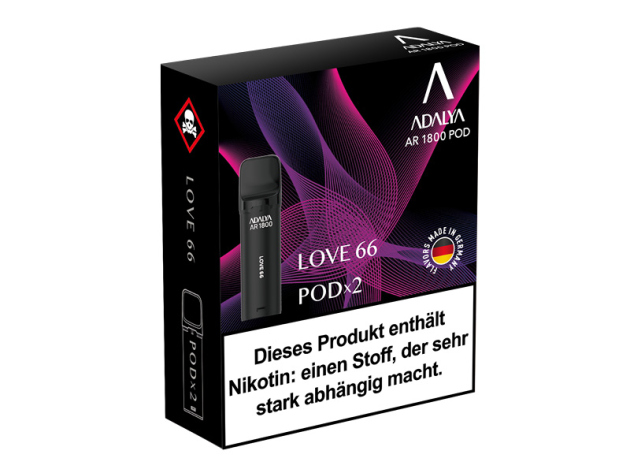 Adalya Alpha Pod - Love66 (Honig- u. Wassermelone, Maracuja, Minze) - 20mg - 2er Set