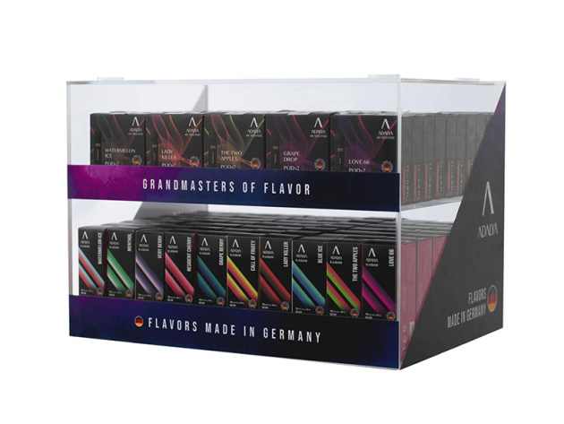 AKTION 100x Adalya Alpha  Pods 2er Set - versch. Sorten - Acryl Display stapelbar GRATIS
