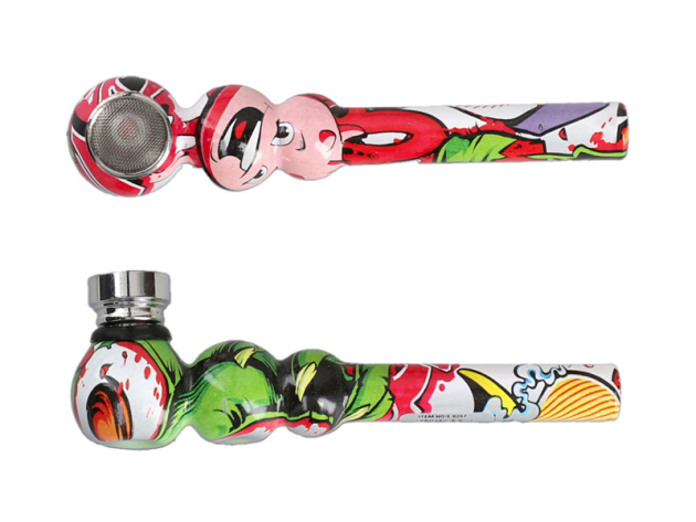 Glaspfeife "Comics", sortiert, 12cm, 24er Display