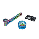 Handpfeifen-Set "Rainbow", mit Pfeife, Grinder und Siebe