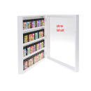 Vitrine für Clipper Feuerzeuge; weiss; Holz; leer für 72 Clipper