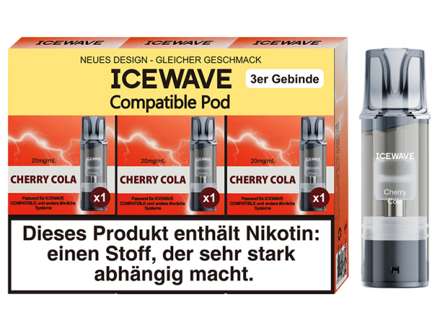 ICEWAVE 3 in 1 Pod - Cherry Cola (Kirsche, Cola) - 20mg - 3er Set
