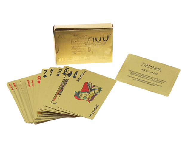 Premium Spielkarten mit 24K (Goldfolie) - Skat, Poker - 52 Blatt